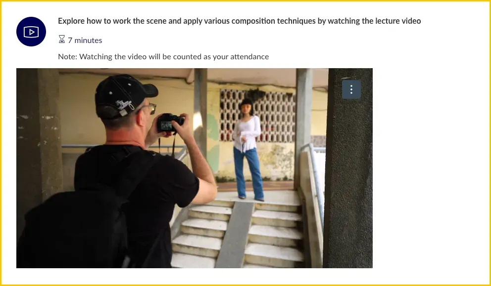 screenshot of a prompt above an embedded video